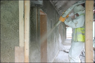 Spraying Hemcrete