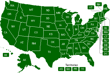 Map of the U.S.