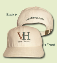 Vote Hemp logo hemp hat