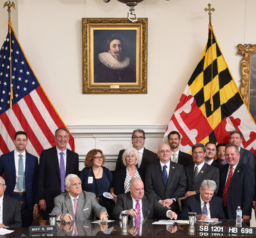 Gov. Larry Hogan signs hemp farming legislation into law.