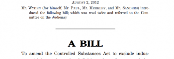 Sen. Wyden (D-OR) introduces first Senate companion hemp bill